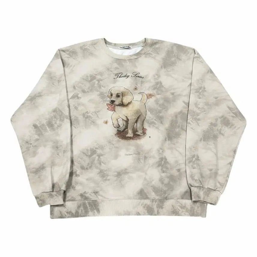 [BUNJANG] TheOpen Product Tie-Dye Dog Sweatshirt / 더오픈프로덕트 도그 강아지 타이다이 스웻셔츠 기모 맨투맨