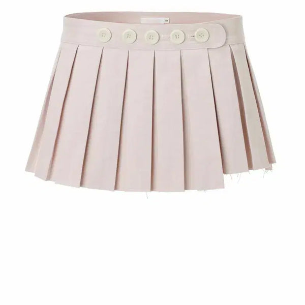 [BUNJANG] threetimes Button Wrap Mini Skirt Beige / 쓰리타임즈 Button wrap skirt