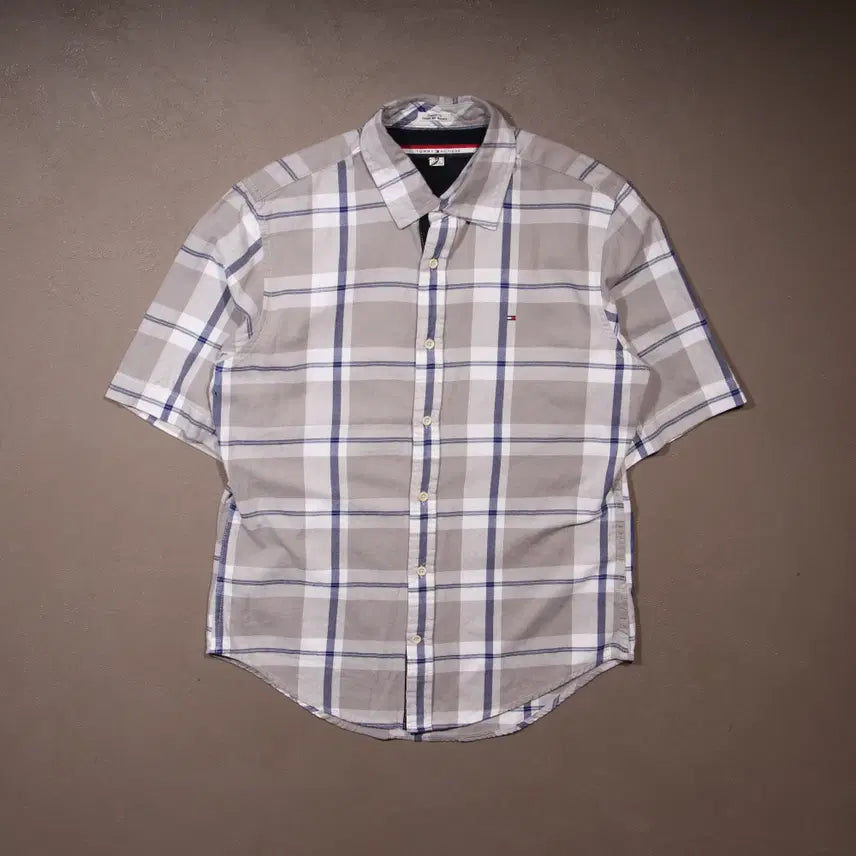 [BUNJANG] Tommy Hilfiger Check Short Sleeve Shirt / 타미힐피거 체크 반팔셔츠 A655