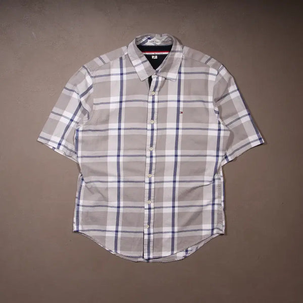 [BUNJANG] Tommy Hilfiger Check Short Sleeve Shirt / 타미힐피거 체크 반팔셔츠 A655