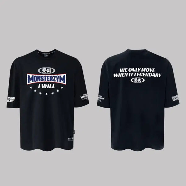 [BUNJANG] Absorbed x Monsterzym 2026 Black T-shirt Size 3 / (미개봉3사이즈)2026 압도x몬스터짐 블랙 반팔