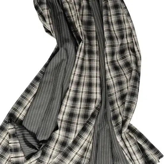 [BUNJANG] Please Project Maxi Skirt Black Check Stripe Pattern / 플리즈프로젝트 치마