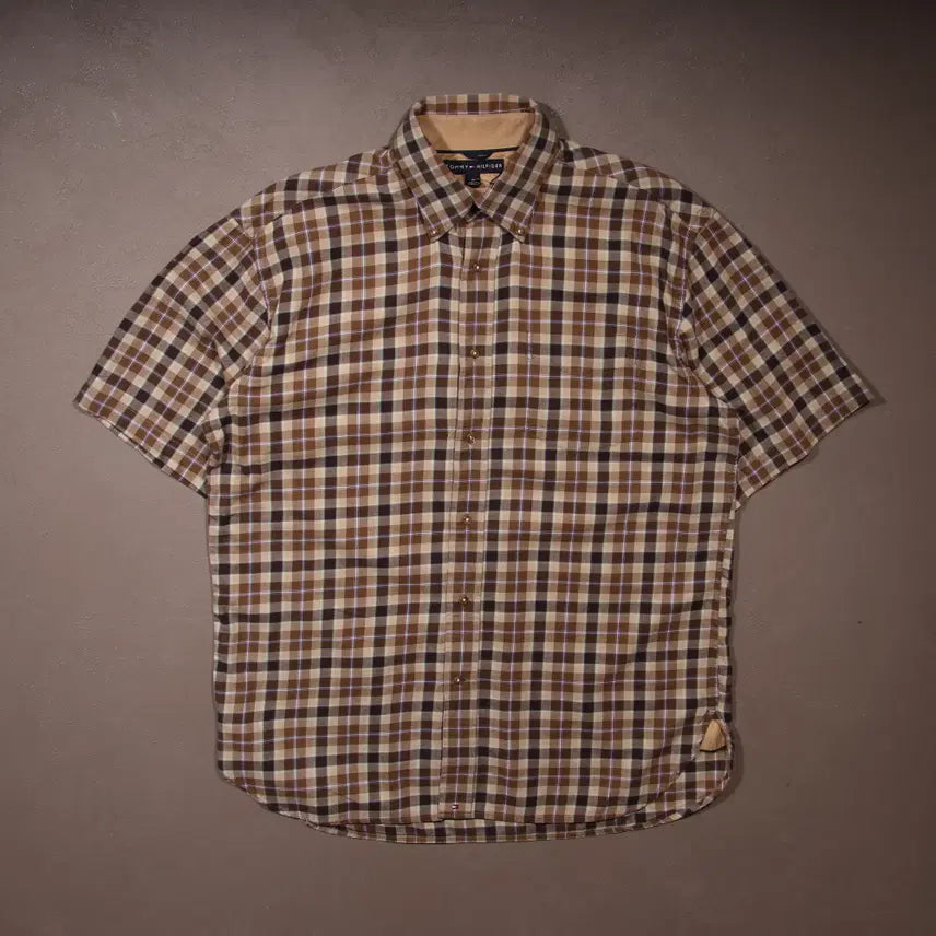 [BUNJANG] Tommy Hilfiger Check Short Sleeve Shirt / 타미힐피거 체크 반팔셔츠 A656