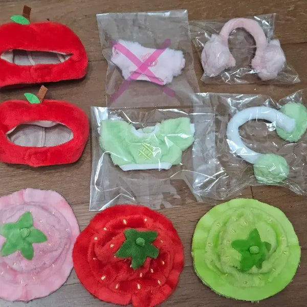 [BUNJANG] 10cm Doll Melon & Strawberry Outfit Set / 토르 10cm 솜인형 과일 의상 세트