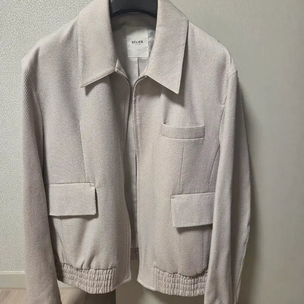 [BUNJANG] Bellier Diagonal Blouson Jacket Dusty Cream L / 벨리에 다이에그널 블루종 자켓 더스티 크림 L 사이즈