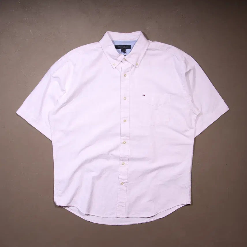 [BUNJANG] Tommy Hilfiger Oxford Logo Short Sleeve Shirt XL / 타미힐피거 옥스포드 로고 반팔셔츠 A657