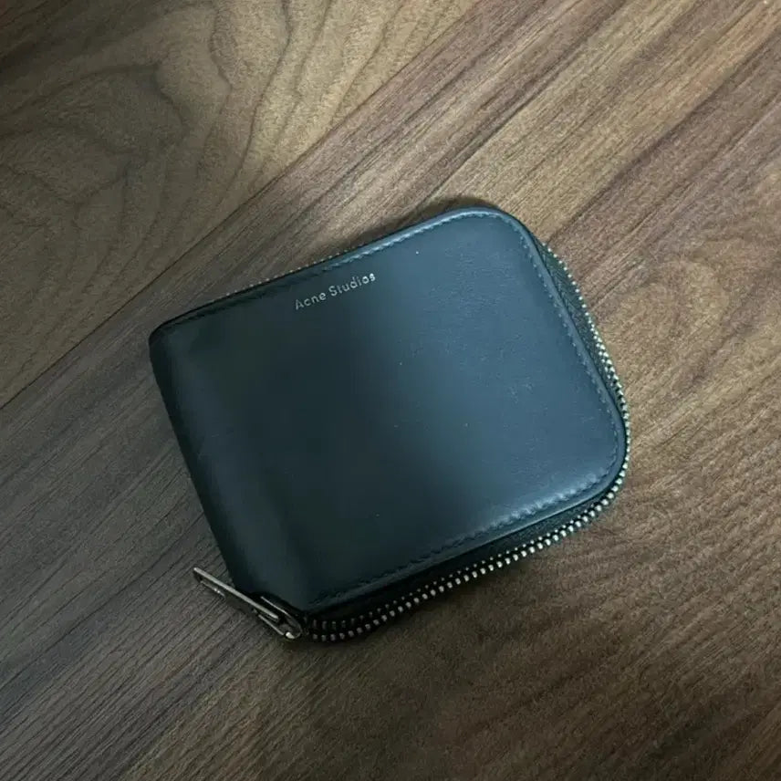 [BUNJANG] Acne Studios Leather Zip Bifold Wallet Grey / 아크네 스튜디오 가죽 지퍼 반지갑 그레이컬러