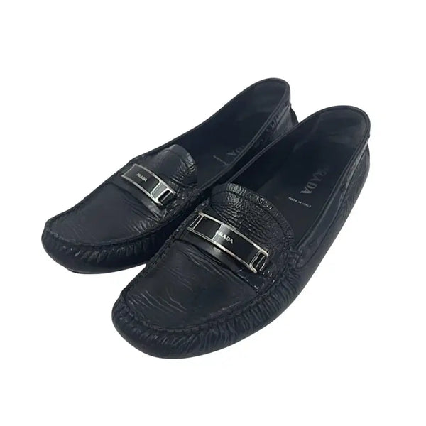[BUNJANG] Prada Leather Driving Shoes Black Size 37 / 프라다 레더 드라이빙 슈즈 37