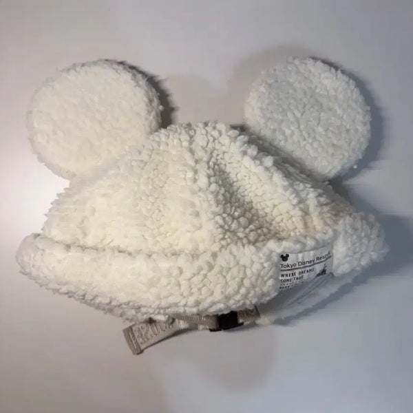 [BUNJANG] Tokyo Disneyland Mickey Mouse Fuzzy Hat White (Discontinued) / [도쿄디즈니랜드,단종,정가2900엔] 미키 모자 캡 뽀글이 화이트