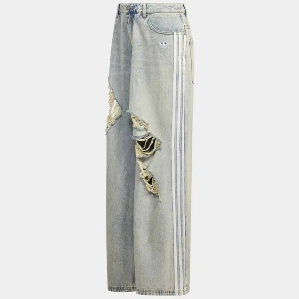 [BUNJANG] Adidas Damage Wide Leg Jeans Size 26 / 아디다스 데미지 와이드 레그 진