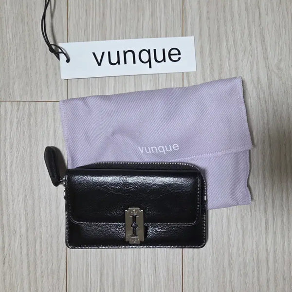 [BUNJANG] Vunque Zipper Black Card Wallet / 분크 지퍼 블랙 카드 지갑