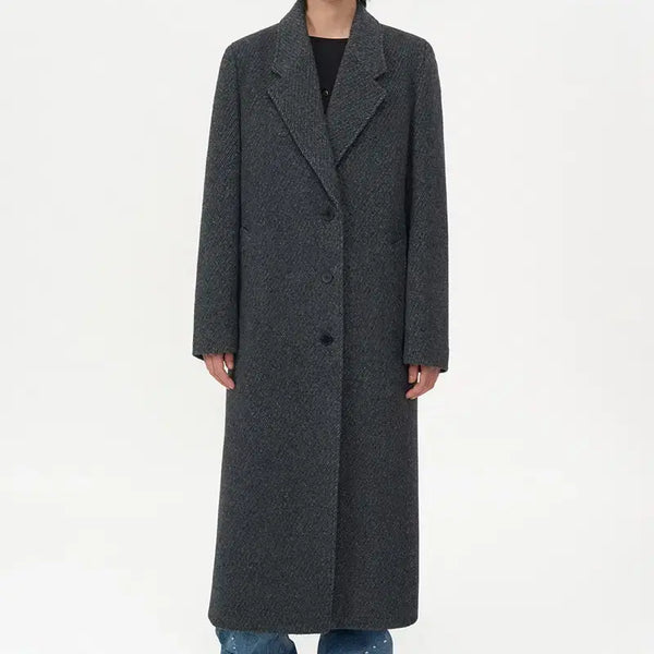 [BUNJANG] Insilence Woman Classic Maxi Coat Charcoal / 인사일런스우먼 클래식 맥시 코트 차콜
