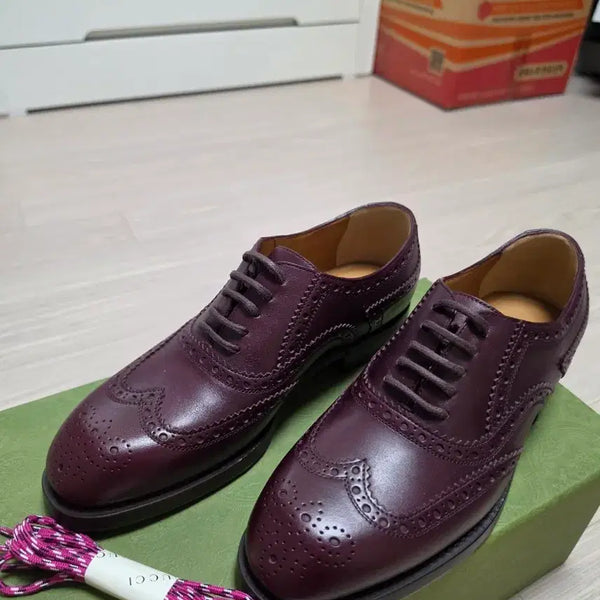 [BUNJANG] Gucci Men's Wingtip Shoes Burgundy / GUCCI 구찌 남성 윙팁 구두 새제품