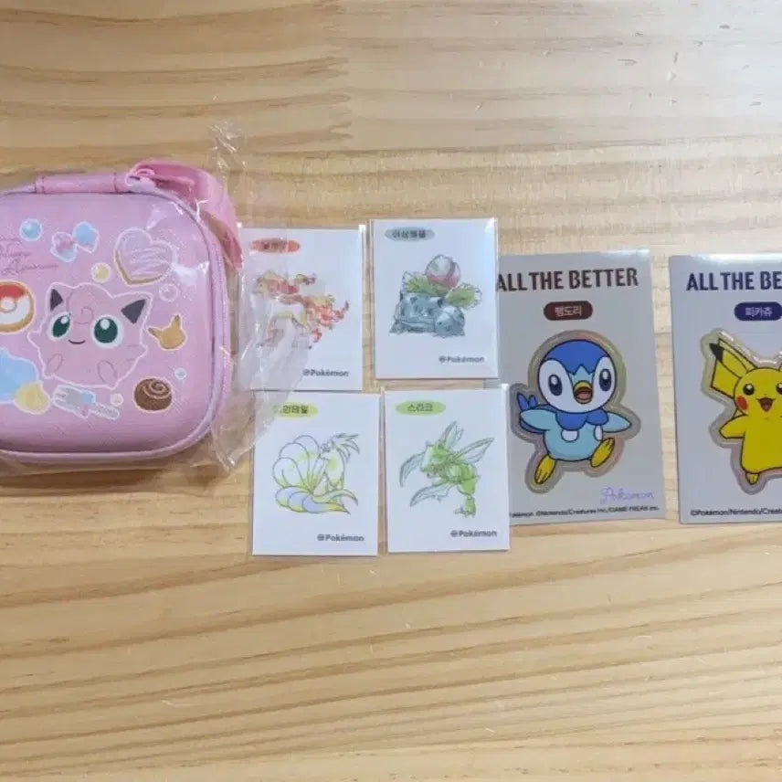 [BUNJANG] Millet Purin Pouch Set with Sealed Pokemon Stickers / 밀잇 푸린파우치 미개봉 포켓몬 띠부씰 스티커 세트