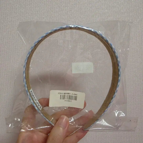 [BUNJANG] Rom&nd Check Hairband Blue / 롬앤 체크 헤어밴드 블루