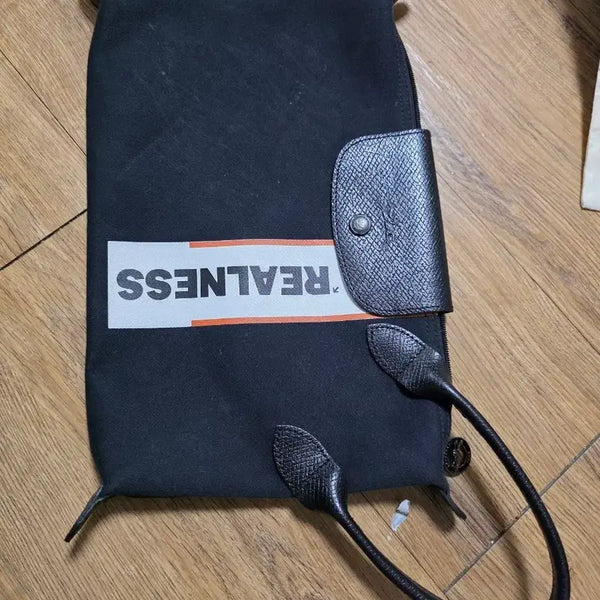 [BUNJANG] Longchamp Le Pliage Filet Tote Bag Black / 롱샴플 플립백 토트백 블랙