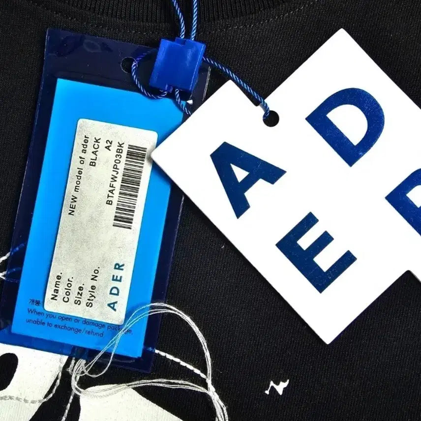 [BUNJANG] Ader Error Black Short Sleeve T-Shirt A2 / 아더에러 블랙 반팔티 A2