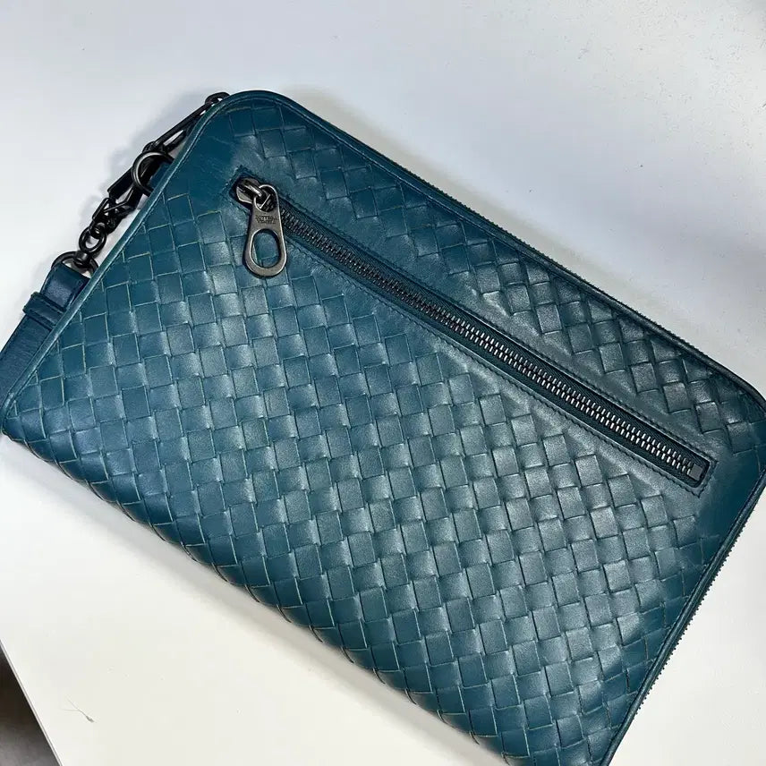 [BUNJANG] Bottega Veneta Intrecciato Clutch Bag Petrol Blue / 보테가베네타 클러치백 493190 V4651