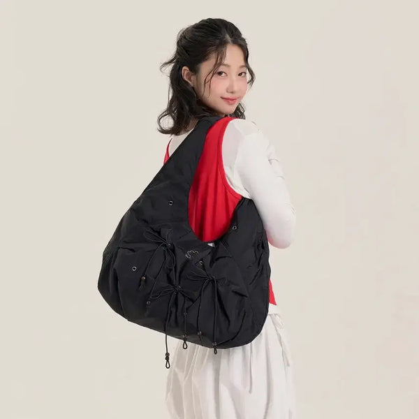 [BUNJANG] Maisel Willow String Nylon Hobo Bag / 마이쉘 윌로우 스트링 나일론 호보백 (원가 12만9천원)
