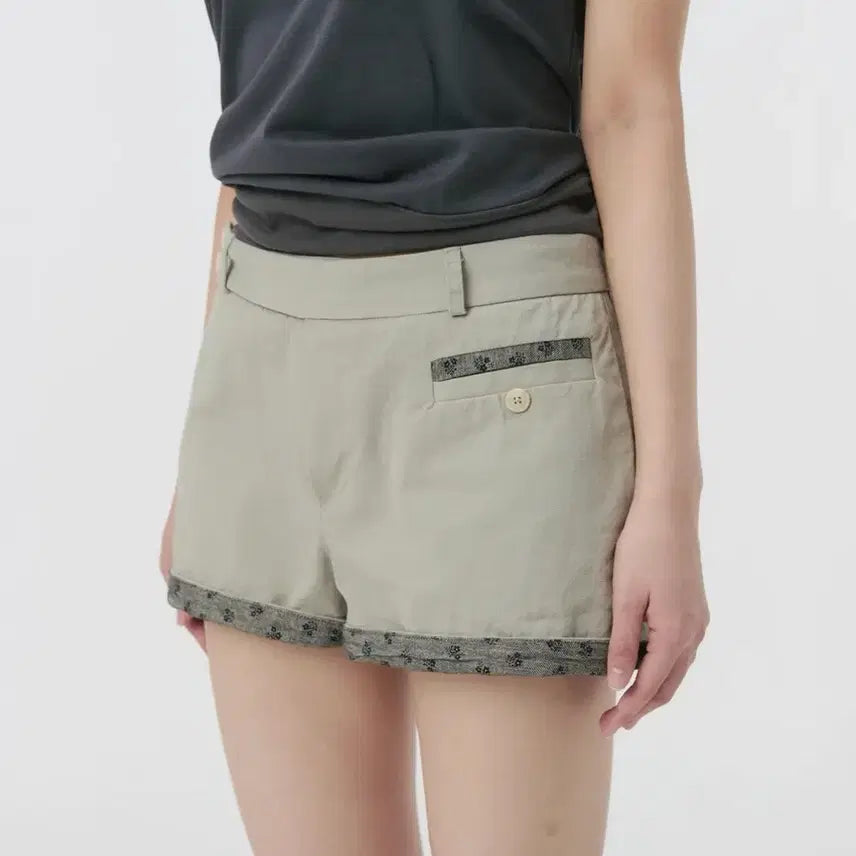 [BUNJANG] OHEHIO Floral Detail Cotton Shorts / 오헤시오 FLORAL DETAIL COTTON SHORTS 반바지