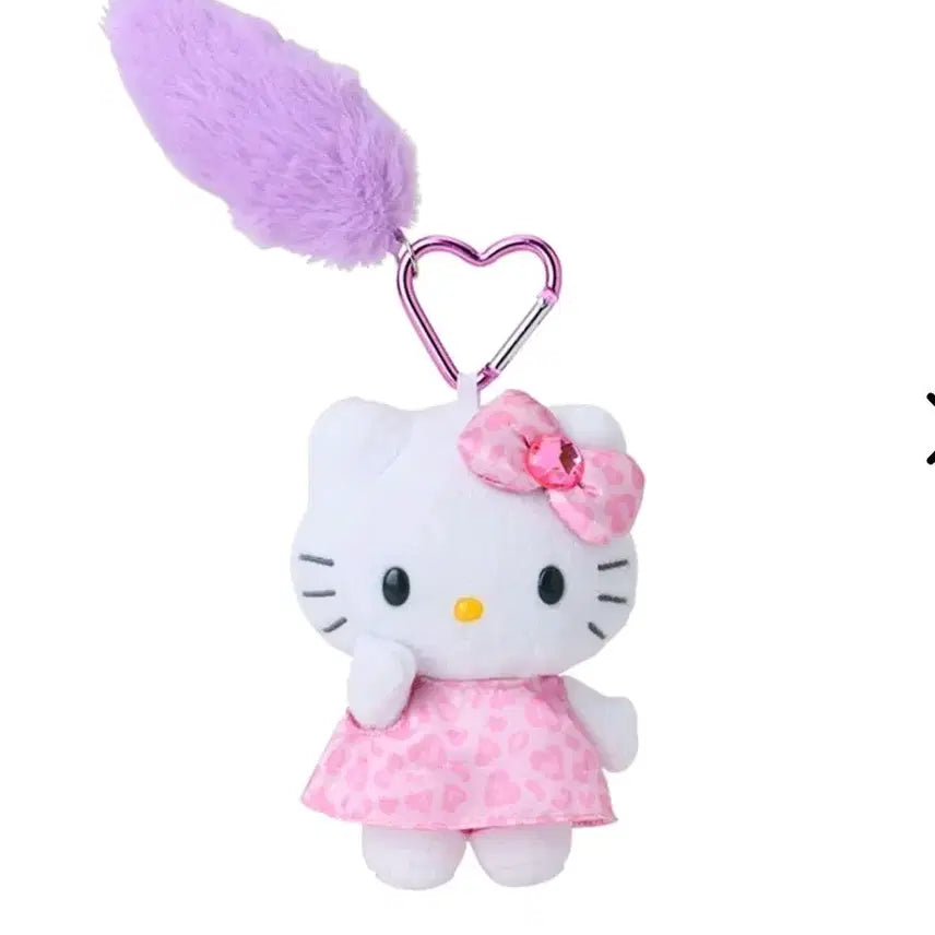 [BUNJANG] Hello Kitty Gogo Girl Gal Kitty Mascot Doll Keyring / 헬로키티 고고걸 갸루키티 마스코트 인형 키링 호피 핑크