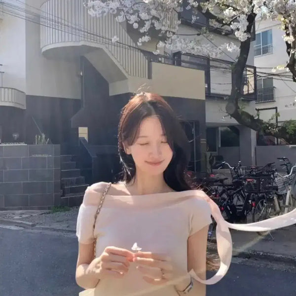 [BUNJANG] Le Vain Ellie Tie Knit Baby Pink S / 르베인 엘리 타이 니트 베이비 핑크 s