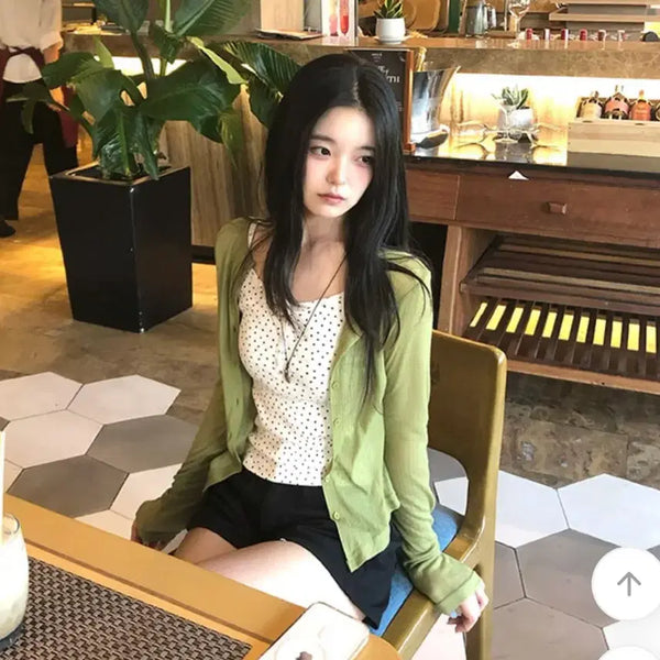 [BUNJANG] LIVE Airy Fit Cardigan Green / 리브 여리핏 가디건 그린