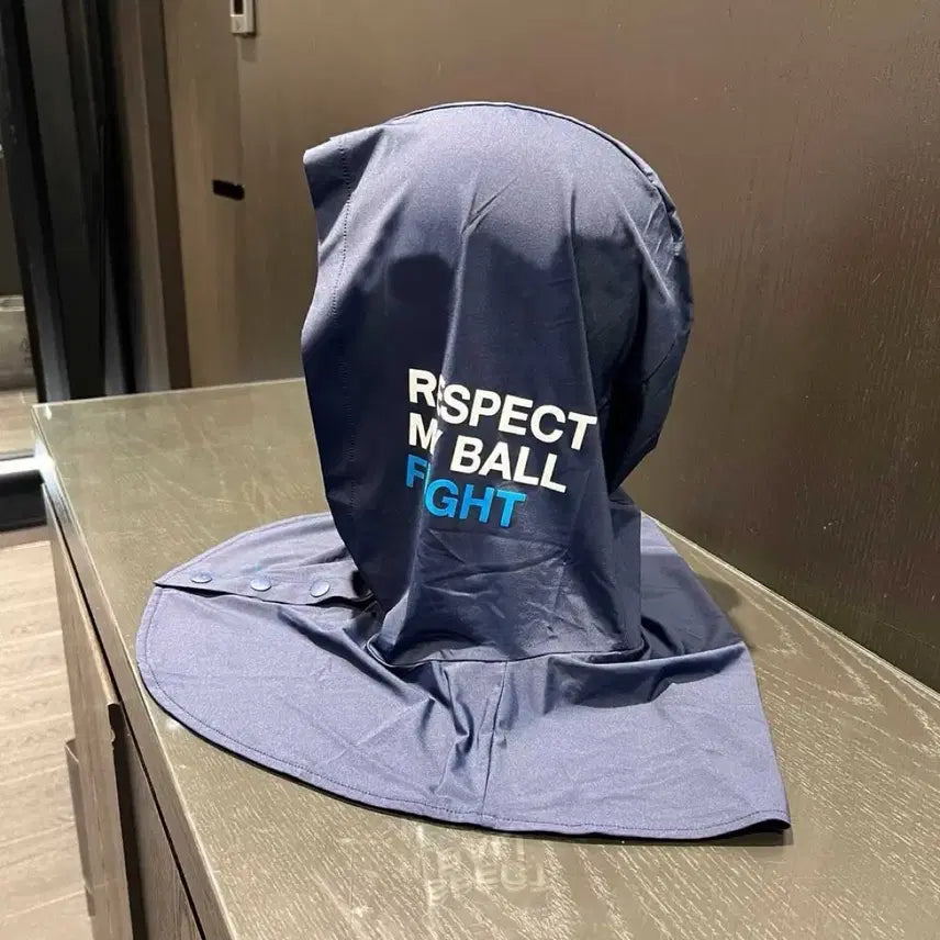 [BUNJANG] Blue Neck Guard Sun Cap with 'RESPECT MY BALL FIGHT' Graphic / 블루 넥가드 썬캡