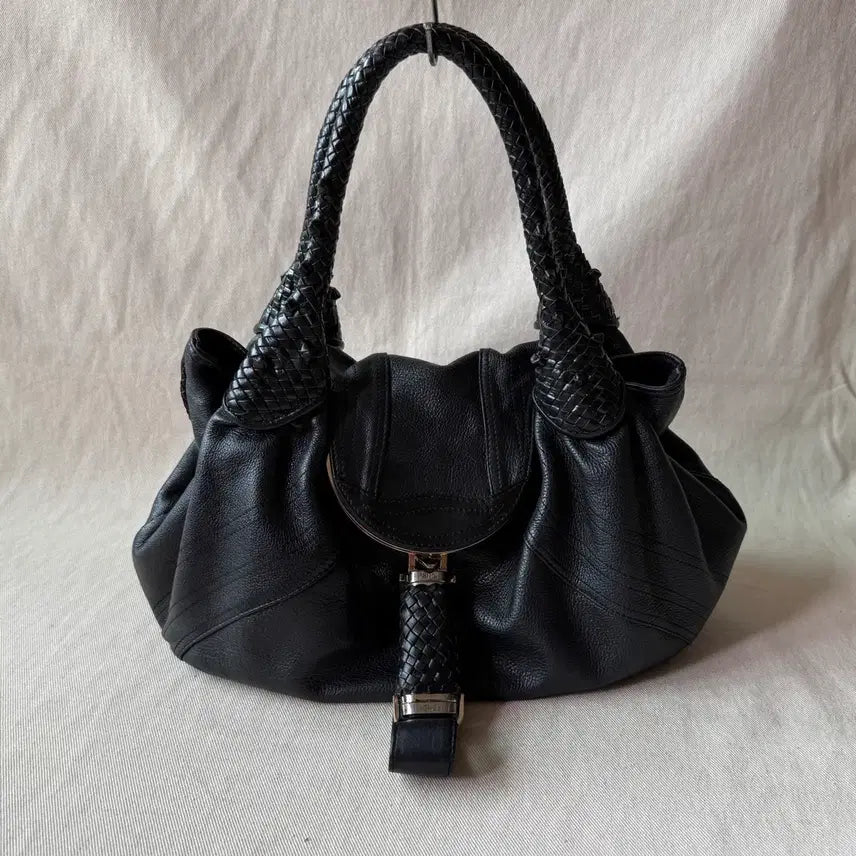 [BUNJANG] Fendi Spy Bag Medium Black Grained Leather / 펜디 스파이 호보백 블랙
