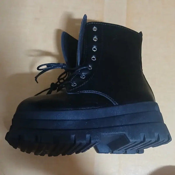 [BUNJANG] 5cm Platform Black Walker Boots / 5cm 통굽 블랙 워커