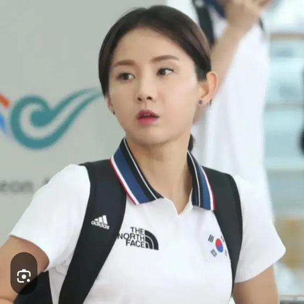 [BUNJANG] The North Face National Team Polo T-Shirt (White, Size 90/M) / 612 ) 최상s급 노스페이스 국가대표 폴로티셔츠 90(M) 화이트