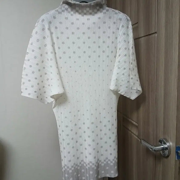 [BUNJANG] Pleats Please Pleated Polka Dot Blouse Size 90 / 플리츠플리츠 주름 도트 블라우스90