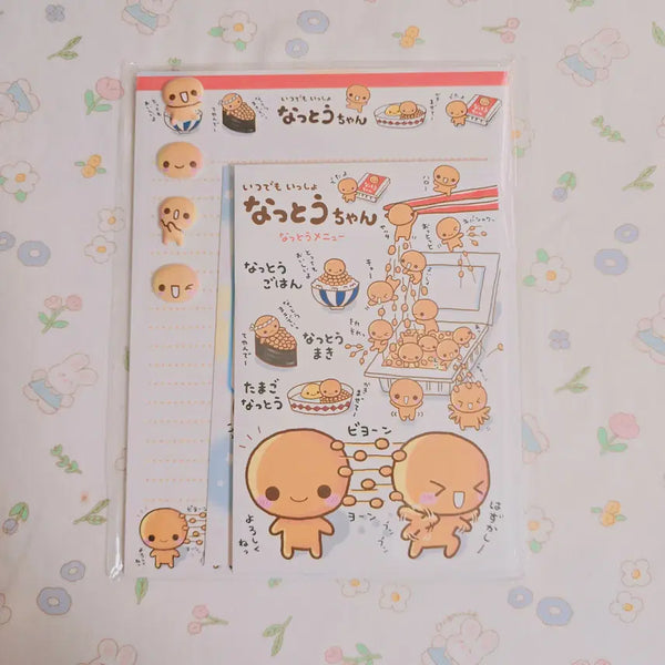 [BUNJANG] Heisei Natto-chan Natto-chan Letter Set / 헤이세이 나토짱 낫토짱 레터세트 편지지 스티커 편지봉투