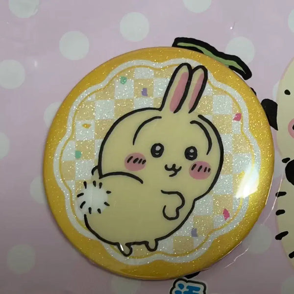 [BUNJANG] Chiikawa Usagi Glitter Can Badge / 치이카와 우사기 먼작귀 글리터 캔뱃지