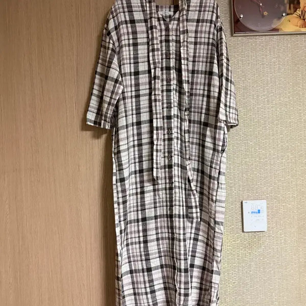 [BUNJANG] Gauze Cotton Shirt Dress One Size Fits Most / 새상품 거즈면 시원한 셔츠형원피스 프리사이즈 77까지만추천
