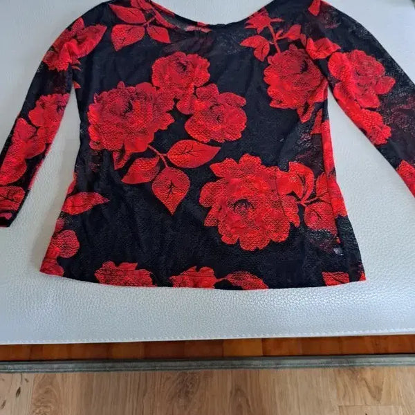 [BUNJANG] Korean Dancewear Black Rose Pattern / 국산댄스복 55 66 싸이즈
