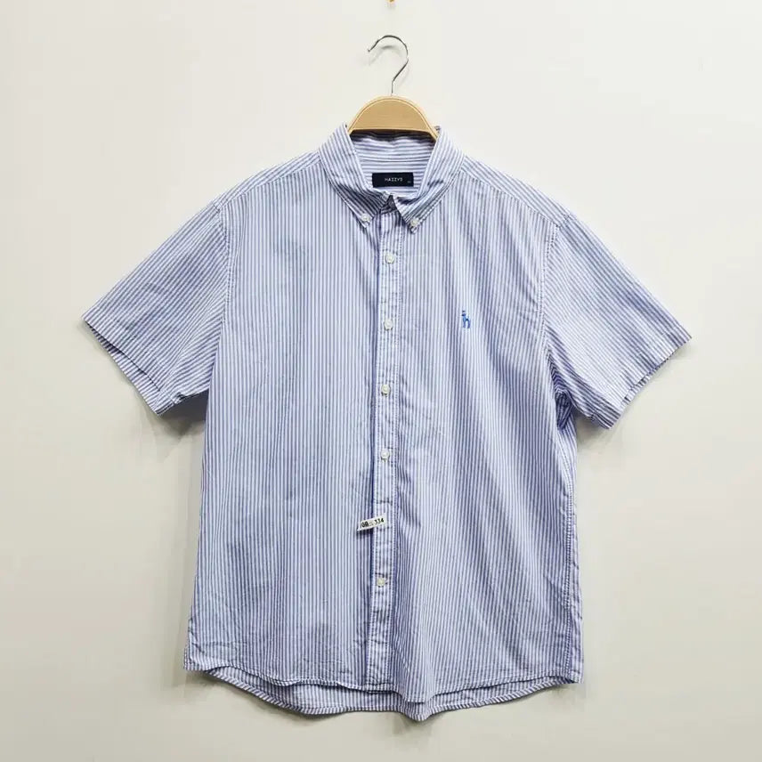 [BUNJANG] HAZZENEYS Men's Striped Short Sleeve Shirt Size 105 / 해지스 반팔 셔츠 105 남자 반팔 남방 105