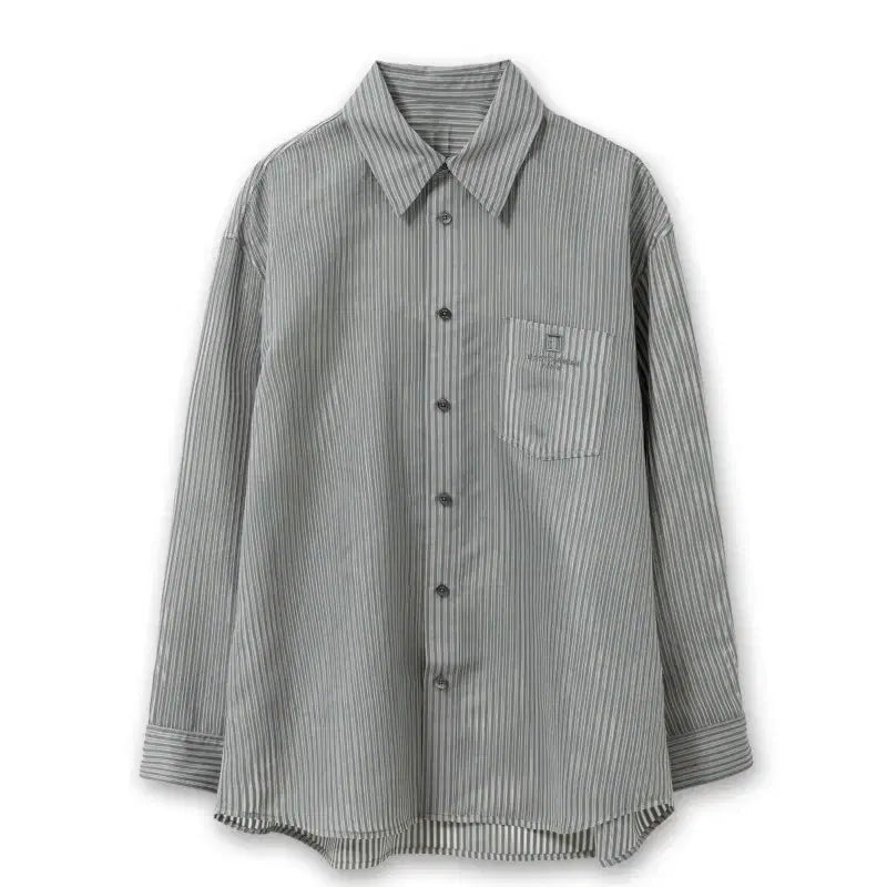[BUNJANG] Wooyoungmi 25ss Grey Sheer Stripe Shirt / [구매] 우영미 / 25ss 그레이 시어 스트라이프 셔츠 44
