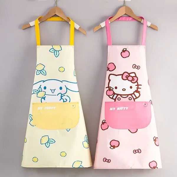[BUNJANG] Sanrio Waterproof Apron (Hello Kitty / Cinnamoroll) / 산리오 방수 앞치마 (헬로키티/시나모롤)