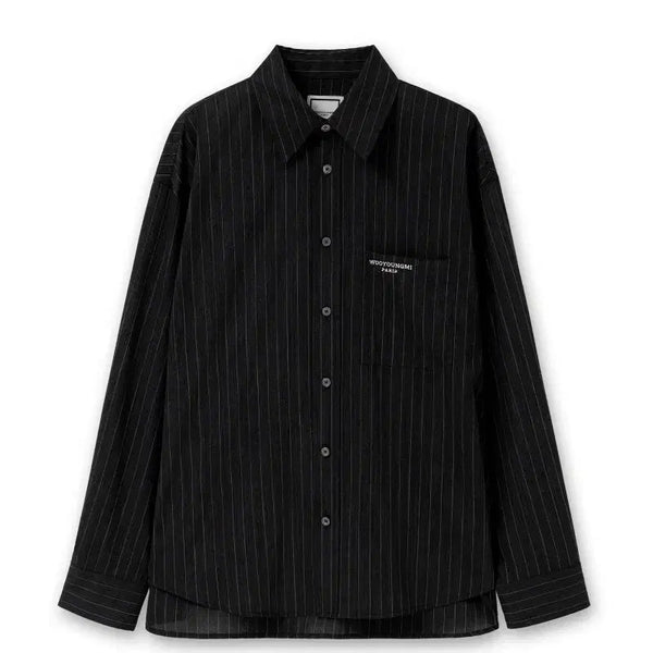 [BUNJANG] Wooyoungmi 26ss Grey Stripe Shirt / [구매] 우영미 / 26ss 그레이  스트라이프 셔츠 44