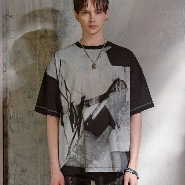 [BUNJANG] Maisonmined Monochrome Half Sleeve T-Shirt L / 메종미네드 모노크롬 하프 슬리브티 L