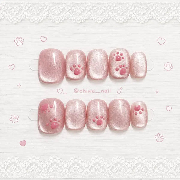 [BUNJANG] Custom Magnet Gel Cat Paw Handmade Nail Tips / 주문제작 자석젤 고양이발바닥 수제네일팁