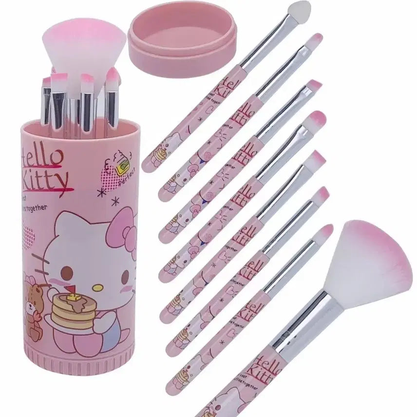[BUNJANG] Hello Kitty 8-Piece Makeup Brush Set / 헬로키티 메이크업 브러쉬 8종 세트