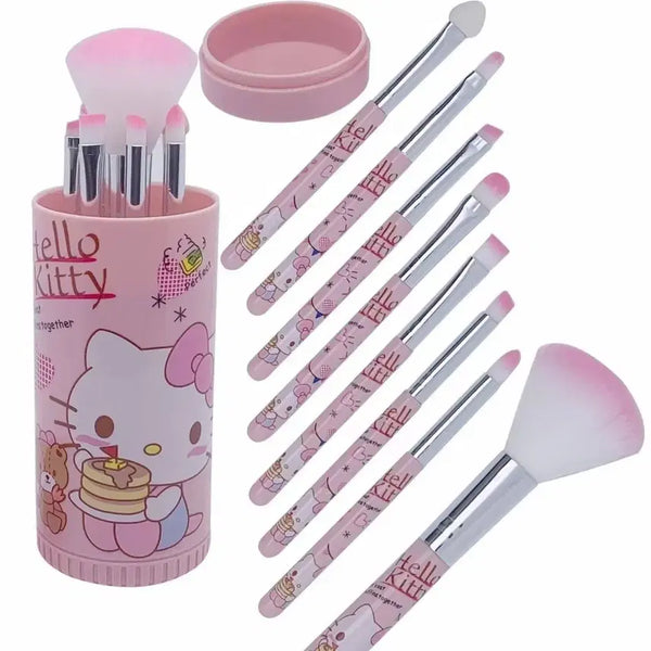 [BUNJANG] Hello Kitty 8-Piece Makeup Brush Set / 헬로키티 메이크업 브러쉬 8종 세트