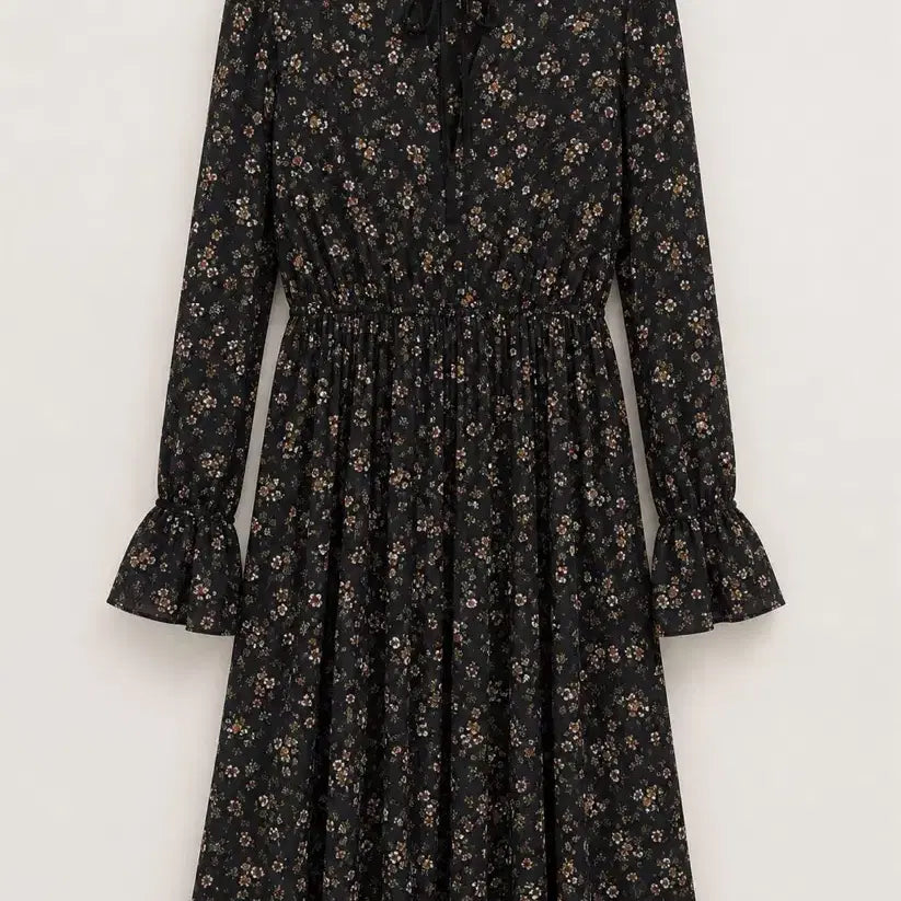 [BUNJANG] MIXXO Floral Pattern Long Dress / MIXXO 플라워 패턴 롱 원피스