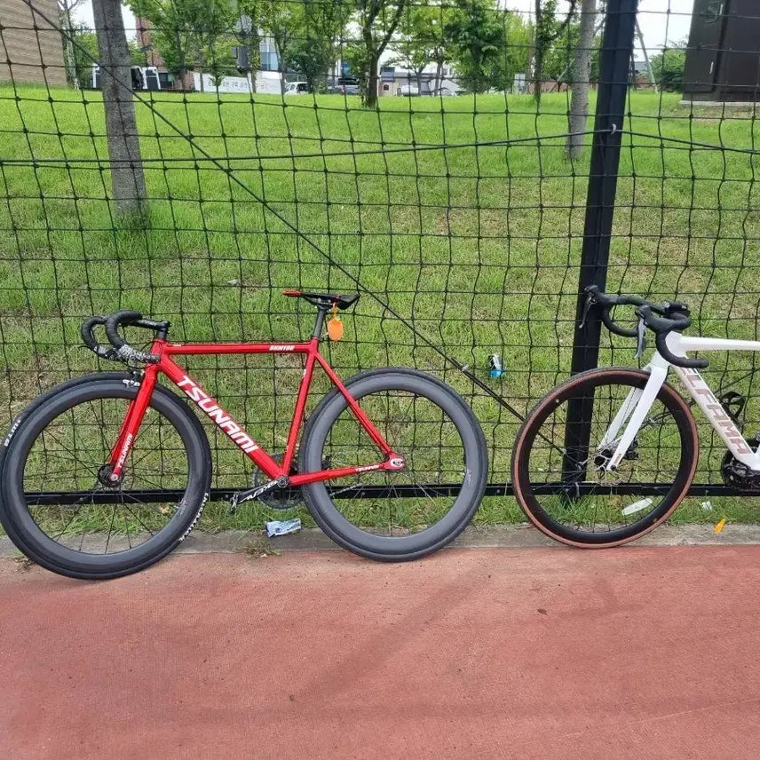 [BUNJANG] Tsunami Pixie Road Bike - Red Wine Frame / Tsunami 픽시 자전거