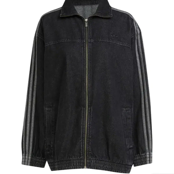 [BUNJANG] Adidas Adicolor Denim Adilenium Track Top True Black / S 아디다스 아디컬러 데님 아딜레늄 트랙 탑 트루 블랙 데님 JY2897