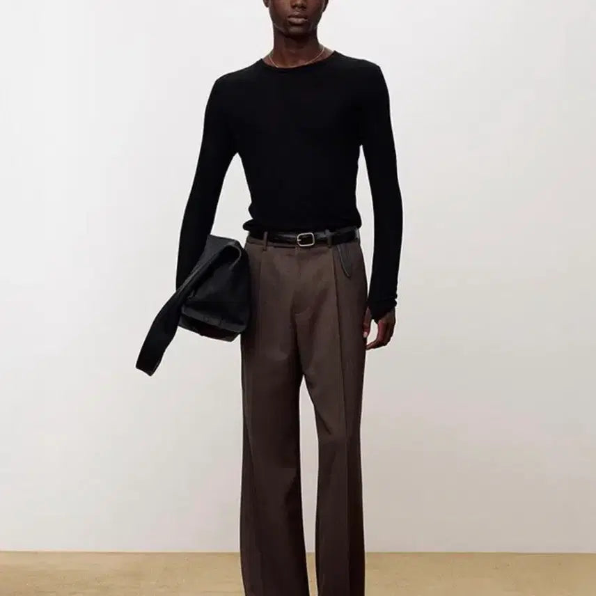 [BUNJANG] Toniewalk Sheer Wool Ribbed Knit Top Black / 토니웩 SHEER WOOL RIBBED KNIT TOP BLACK