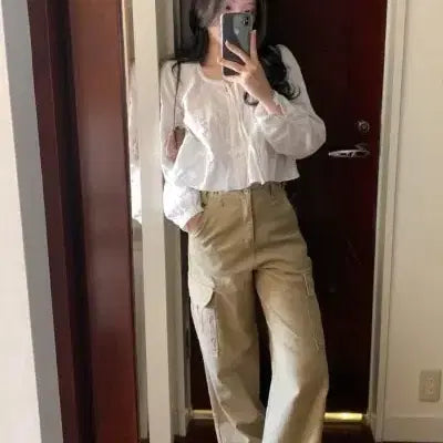 [BUNJANG] Ondemin Autumn Cargo Pants Beige S / 온드민 어텀 카고팬츠 베이지 S사이즈