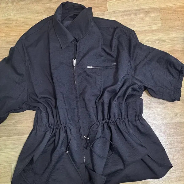 [BUNJANG] System Crinkle Drawstring Shirt / 시스템